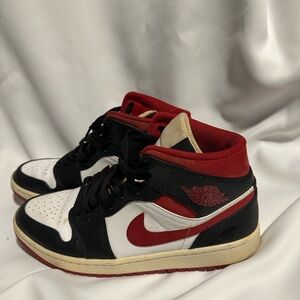 Air Jordan Nike Red and Black High-Top Sneakers